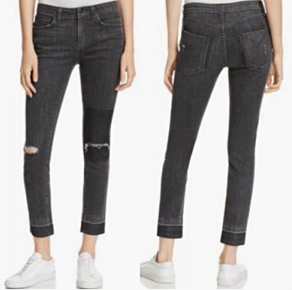 Derek Lam 10 Crosby Women’s Gray Distressed Skinny Jeans Slim Fit Mid Rise 24